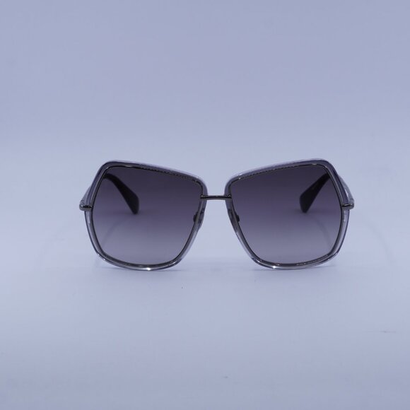 MaxMara ELSA3 MM0054 12B Sunglasses Ruthenium Geometric Frame, Smoke Lenses - Picture 2 of 9